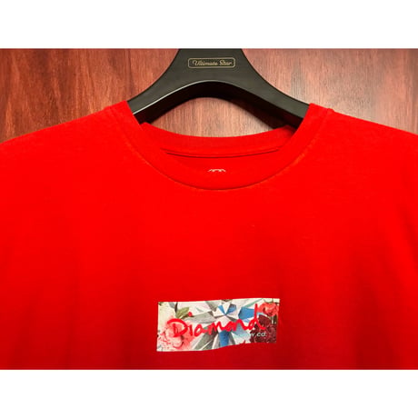 MADE IN MEXICO製 Diamond Supply Co. 半袖プリントTシャツ レッド Lサイズ