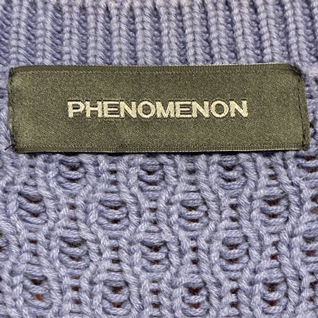 激レア PHENOMENON 2014年SSモデル フットボールジャージデザイン 半袖ニットTシャツ ネイビー 40/Lサイズ