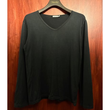 MADE IN ENGLAND製 SUNSPEL 長袖VネックTシャツ ブラック Sサイズ