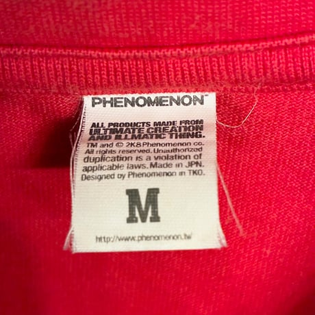MADE IN JAPAN製 PHENOMENON 2008年モデル 半袖VネックTシャツ レッド Mサイズ