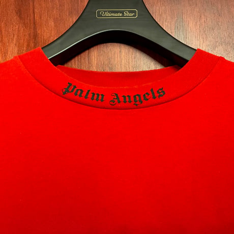 MADE IN PORTUGAL製 Palm Angels バックプリント 長袖Tシャツ レッド Lサイズ