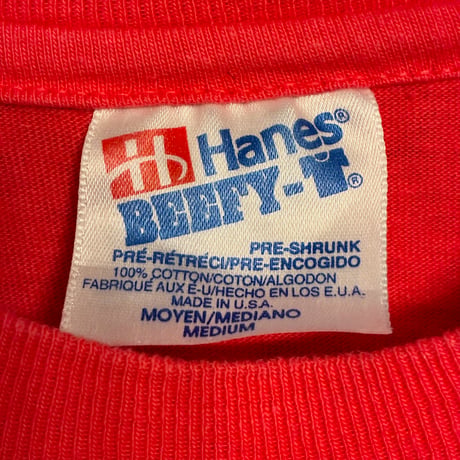希少 MADE IN USA製 90s Hanes 1992 HONOLULU MARATHON FINISHER 20th ANIVERSARY シングルステッチ プリントTシャツ レッド Mサイズ