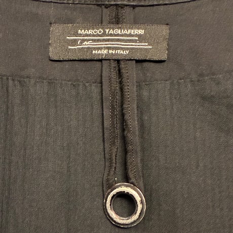 MADE IN ITALY製 MARCO TAGLIAFERRI フルジップコットンライダースジャケット ブラック 52サイズ