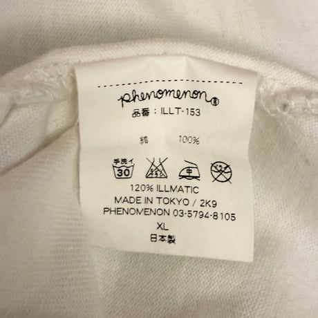 MADE IN JAPAN製 PHENOMENON 2009年モデル プリント入り 半袖Tシャツ ホワイト XLサイズ