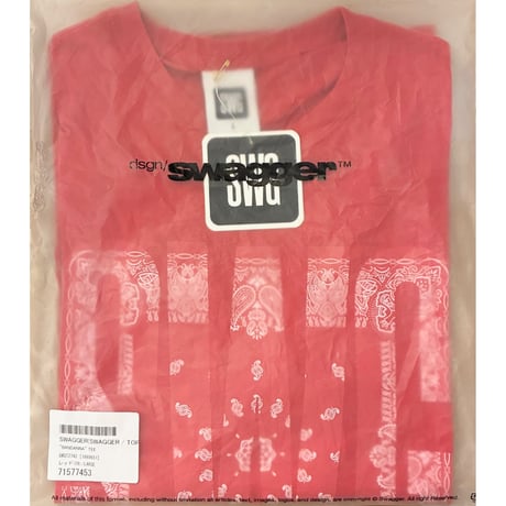 ☆袋、タグ付き新古品☆ MADE IN JAPAN製 SWAGGER SWG バンダナプリント 半袖Tシャツ レッド Lサイズ
