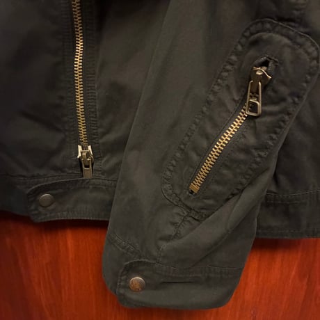 MADE IN ITALY製 MARCO TAGLIAFERRI フルジップコットンライダースジャケット ブラック 52サイズ