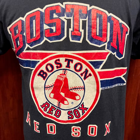 激レア MADE IN USA製 80s Champion × MLB BOSTON RED SOX 1988 トリコタグ プリントTシャツ ネイビー Mサイズ