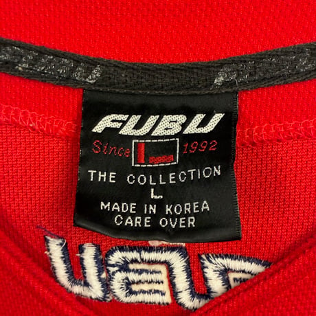MADE IN KOREA製 90s～00s FUBU ベースボールジャージ レッド XXLサイズ