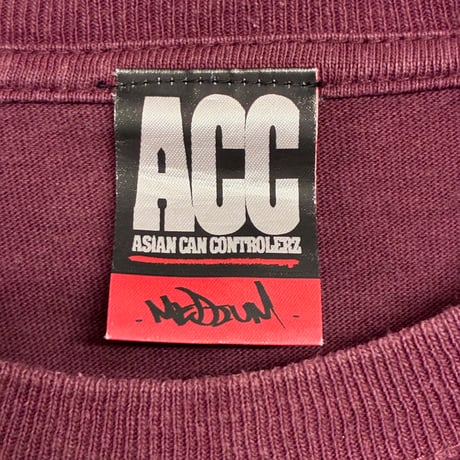 激レア ACC ASIAN CAN CONTROLERZ ペイズリーバンダナ柄 半袖プリントTシャツ ワイン Mサイズ