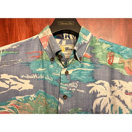 MADE IN USA製 reyn Spooner for BEAUTY & YOUTH UNITED ARROWS リゾート柄 半袖ボタンダウンアロハシャツ マルチカラー XSサイズ