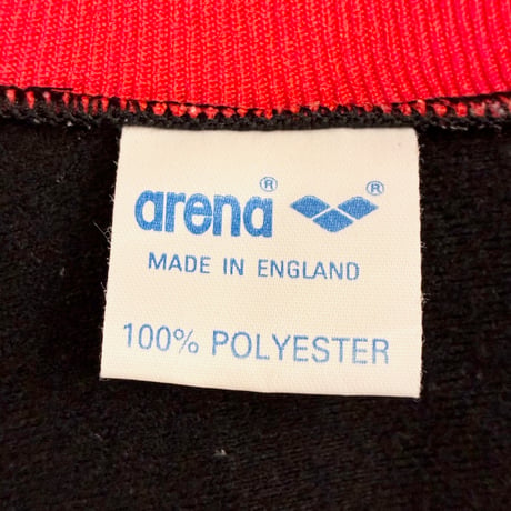 MADE IN ENGLAND製 arena フルジップトラックジャケット ブラック×レッド×ホワイト 38サイズ