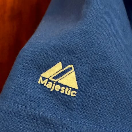Majestic × MLB CHICAGO CUBS ヘンリーネックTシャツ ブルー Lサイズ