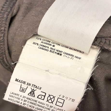 MADE IN ITALY製 DSQUARED2 プリント入り コットンヘンプ 五分袖Tシャツ ブラウン Sサイズ