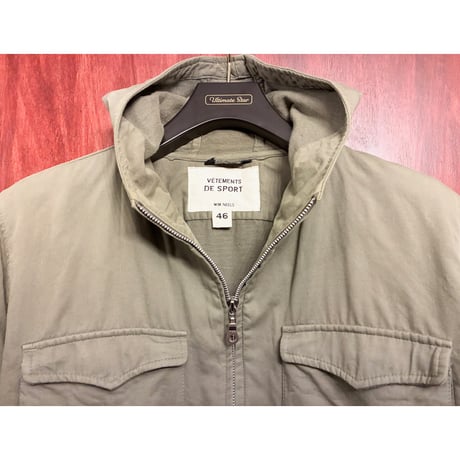 MADE IN ITALY製 WIM NEELS VETEMENTS DE SPORT フード付き フルジップコットンジャケット オリーブ 46サイズ