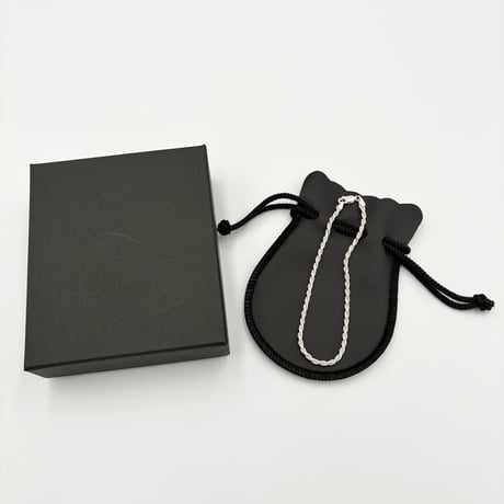 ★新品★ MADE IN JAPAN製 シルバー925 スクリューチェーンネックレス 45cm & ブレスレット 20cm セット シルバー 幅2.4mm
