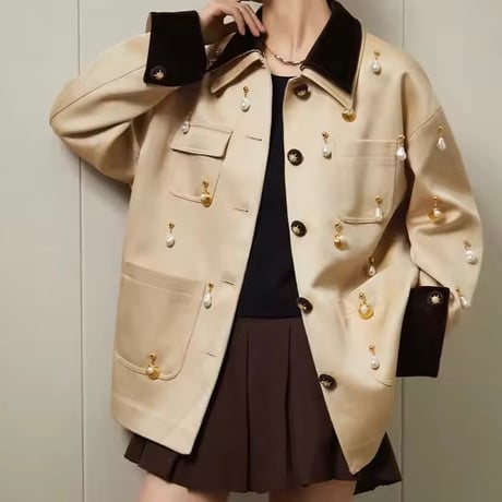 パールデコレーション コントラストジャケット