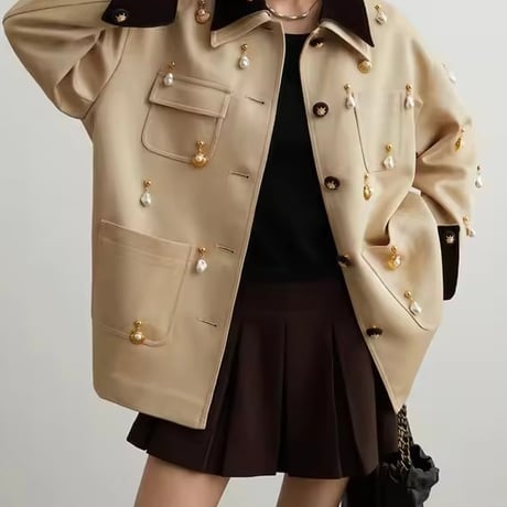 パールデコレーション コントラストジャケット