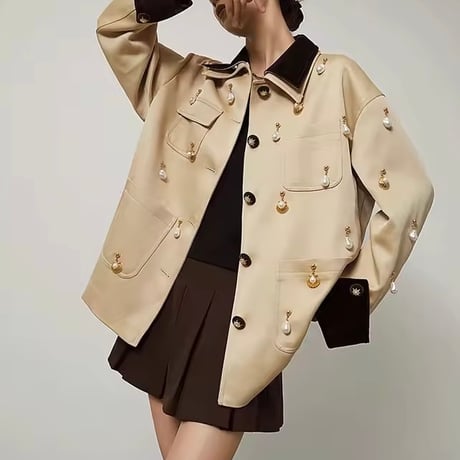 パールデコレーション コントラストジャケット