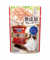 ユニ・チャーム 銀のスプーン三ツ星グルメパウチ フレーク無添加まぐろ入りかつお 35g