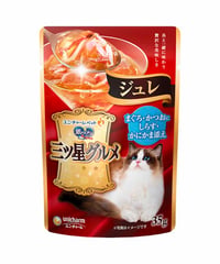 ユニ・チャーム 銀のスプーン三ツ星グルメパウチ ジュレまぐろ・かつおにしらす・かにかま添え 35g