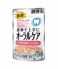 アイシア 国産健康缶パウチ オーラルケア まぐろ細かめフレーク とろみタイプ 40g