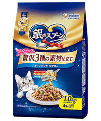 銀のスプーンぜい沢素材バラエティまぐろ・かつお・白身魚味に天然小魚・かつお節・まぐろ味フレーク添え750ｇ