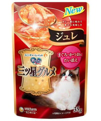 ユニチャーム 三ツ星グルメパウチ ジュレ まぐろ・かつおにたい添え 35g
