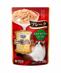 ユニ・チャーム 銀のスプーン三ツ星グルメパウチ フレークささみ・まぐろ入りかつお 35g