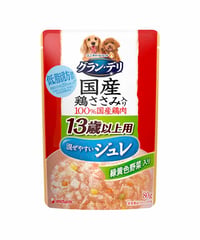 グラン・デリ 国産鶏ささみパウチ ジュレ13歳以上用緑黄色野菜入り 80g