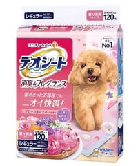 デオシート 消臭＆フレグランス フローラルシャボンの香り レギュラー 犬用 ( 120枚 )