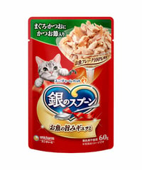 ユニ・チャーム 銀のスプーンパウチ まぐろ・かつおにかつお節入り 60g
