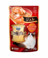 ユニ・チャーム 銀のスプーン三ツ星グルメパウチ ジュレまぐろ・かつおにささみ添え35g