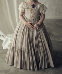 ”Ingrid” セパレート仕様ドレス (sample products) / Kids110 / Beige・Stripe