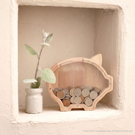 ブタのアクリル貯金箱