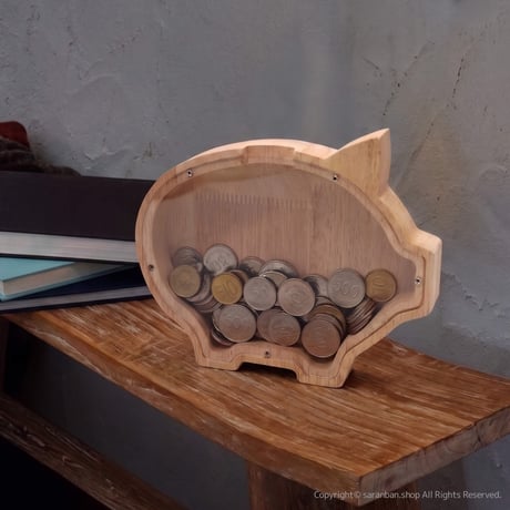 ブタのアクリル貯金箱