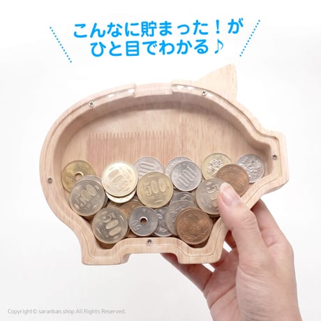 ブタのアクリル貯金箱