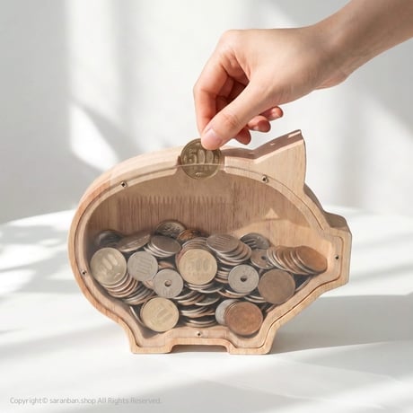ブタのアクリル貯金箱
