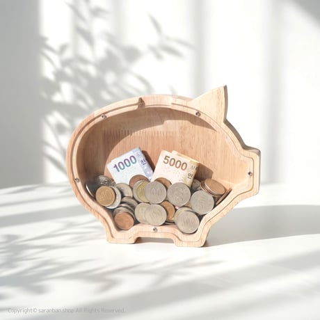 ブタのアクリル貯金箱