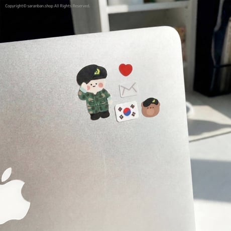 韓国軍隊コミカルステッカー
