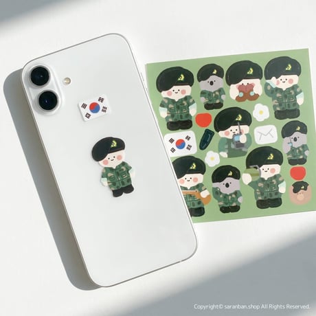韓国軍隊コミカルステッカー