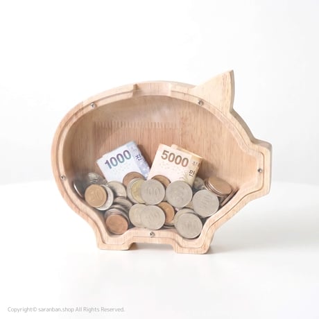 ブタのアクリル貯金箱