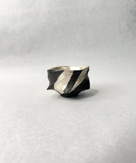 Spiral Silver ぐい呑(角)