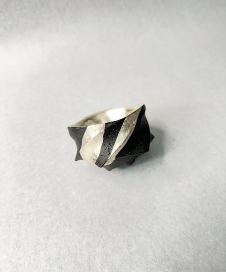Spiral Silver ぐい呑(角)