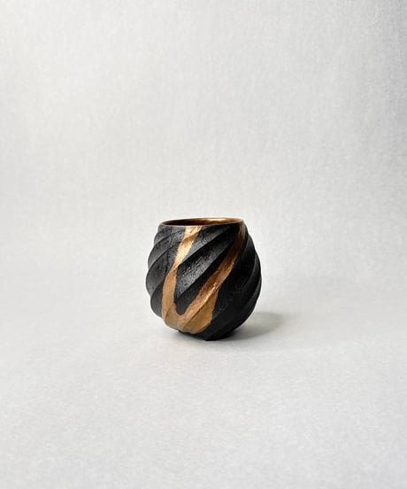 Spiral 銅色ラスター彩流し掛け ロックカップ