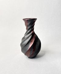 Spiral 紫色ラスター彩流し掛け 花器(一輪挿し)