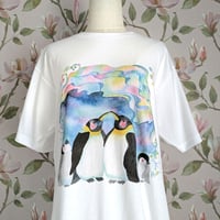 おとなとこどもTシャツ-ペンギンの親子　受注生産