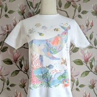 おとなとこどもTシャツ-クジラとサンゴ礁　受注生産