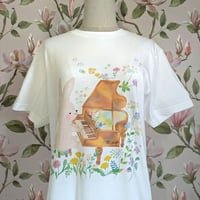 おとなとこどもTシャツ-うさぎのピアノ　受注生産