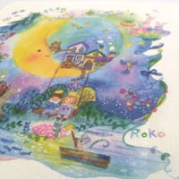 絵本のキッチン かや生地ふきん「月のブランコ」