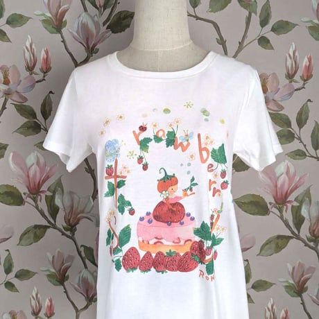 おとなとこどもTシャツ「おんなのこの物語-ストロベリーケーキ」　受注生産